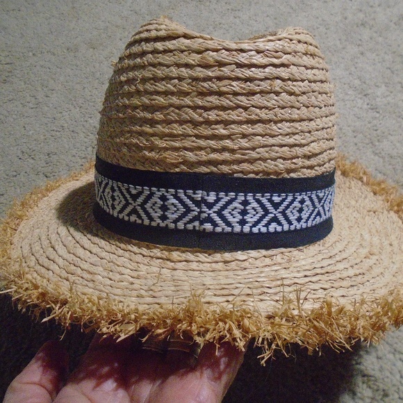 TARGET Fringe Trim Raffia Ribbon Banded Sun Hat - Picture 6 of 11
